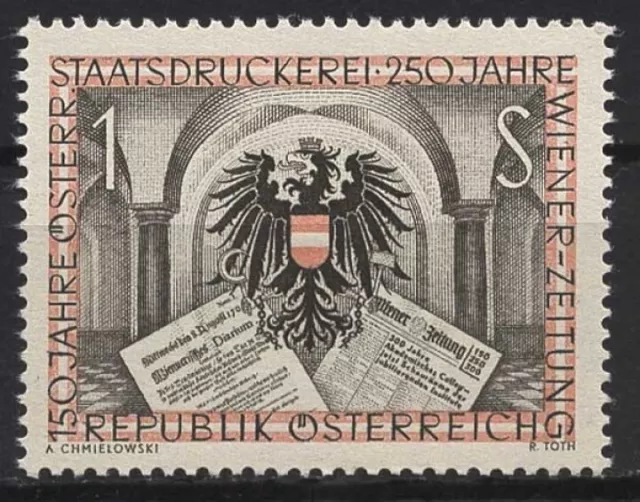 Österreich 1954 Staatsdruckerei Wappen 1011 postfrisch