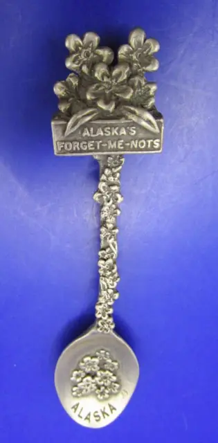 Vintage Alaska Forget-Me-Nots Collector Spoon WAPW Silver Plate England