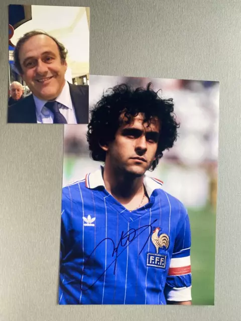 MICHEL PLATINI  "3x Ballon d'Or" In-person  signed Foto 20x30 Autogramm + Foto