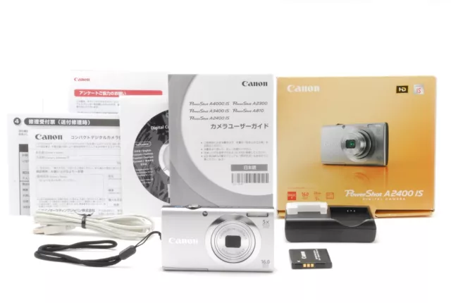 [Mint in Box] Canon Powershot A2400 IS Silver Digital Camera 16.0MP from Japan