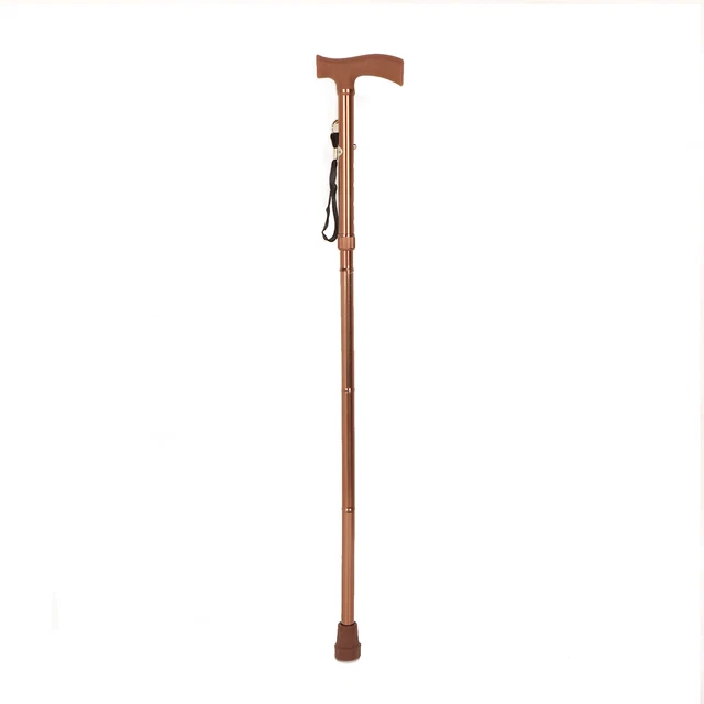 (Brun)Bâton De Marche 5 Sections Pliable En Caoutchouc Professionnel Bâton De