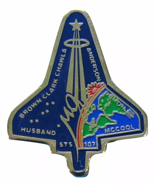 NASA PIN vtg STS-107 - Space Shuttle COLUMBIA final mission flight enamel
