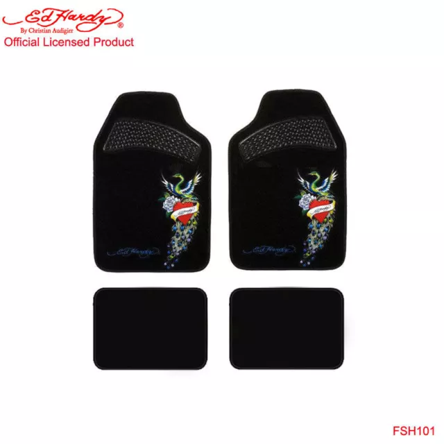 New Ed Hardy Christian Audigier Peacock Front Rear Car Truck Carpet Floor Mats