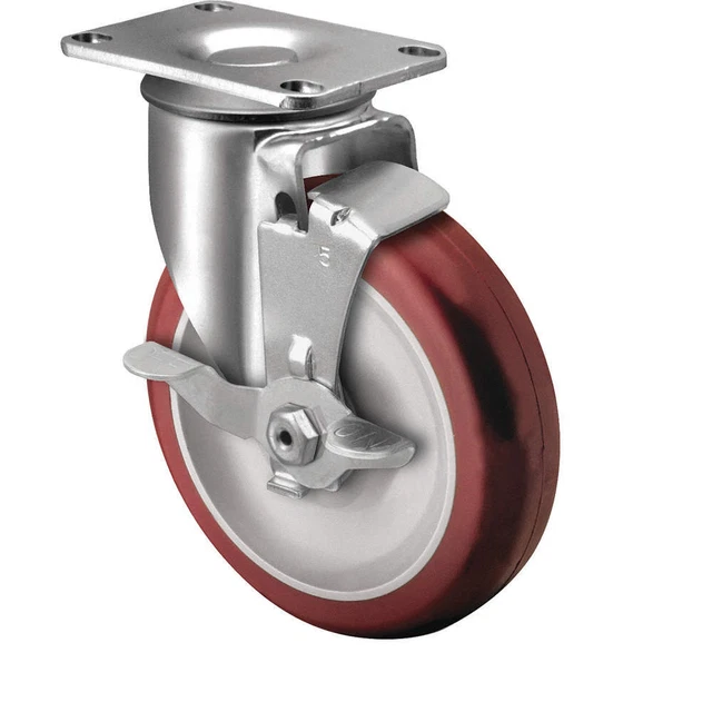 COLSON 2.03356.92 BRK1 Plate Caster,Swivel,3" Wheel Dia.