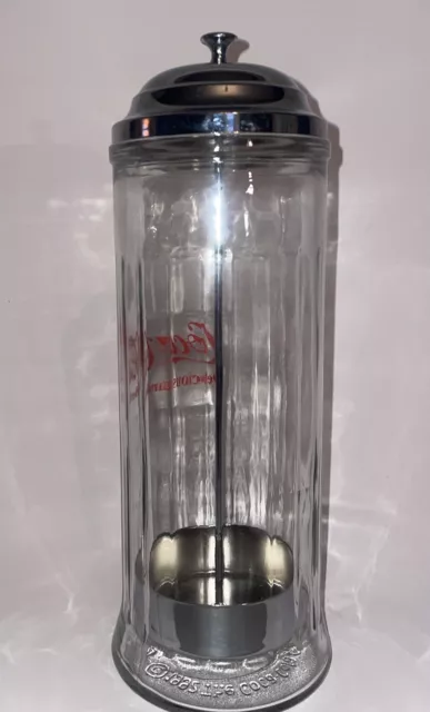 Vintage Coca Cola drinking straw glass container Clean 1992 3