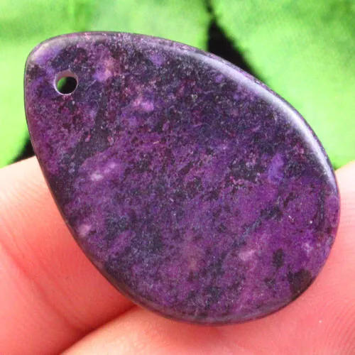 Purple Lepidolite Teardrop Pendant Bead 30x21x3mm F85187