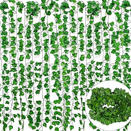 12 PACK 84 Feet Artificial Ivy Vine Fake Vines With Fake Leaves And