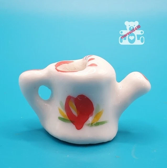 Vintage Dora Kuhn Watering Can Ceramic 70s German Dollhouse Accessory 1:12 Vintage Dora Kuhn Watering Can Ceramic 70s German Dollhouse Accessory 1:12