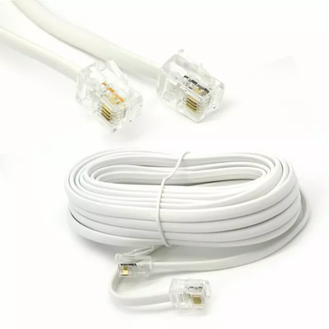 RJ11 to RJ-11 Cable Lead ADSL Sky Broadband Internet Router Modem DSL Phone Lot