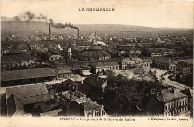 CPA AK La Campagne - ÉPERNAY - general view of the station and workshops (742496)
