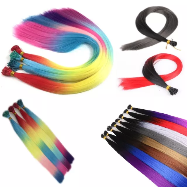 22'' Colourful Rainbow Feather Hair Extensions 8 Colours Plus Free Micro Beads