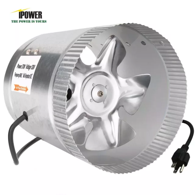 iPower 4" 6" 8" inch Inline Duct Booster Fan Ventilation Exhaust Air Blower