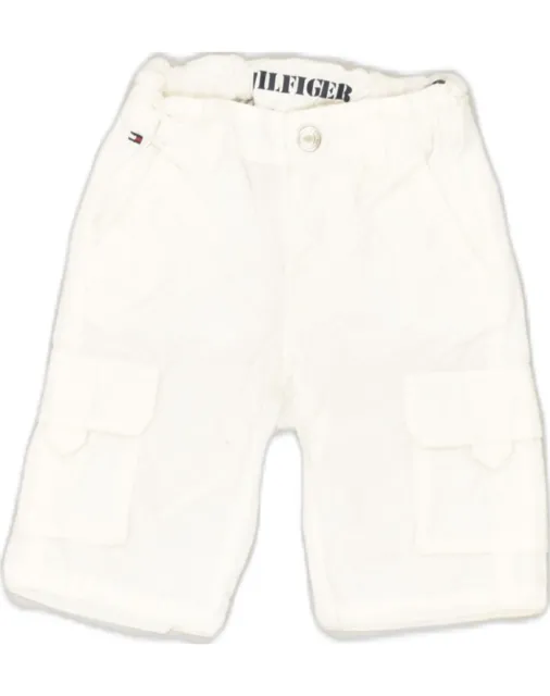 TOMMY HILFIGER Baby Boys Straight Cargo Shorts 3-6 Months W18 White Cotton YR04