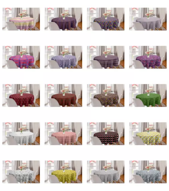 Ambesonne Abstract Motifs Round Tablecloth Table Cover for Dining Room Kitchen