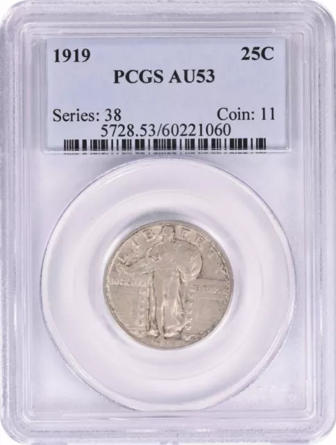 1919 Standing Liberty Silver Quarter AU53 PCGS