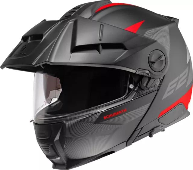 Schuberth E2 Défenseur Rouge Adventure Rabattable ( Noir/Gris/ ) Taille: L (59)