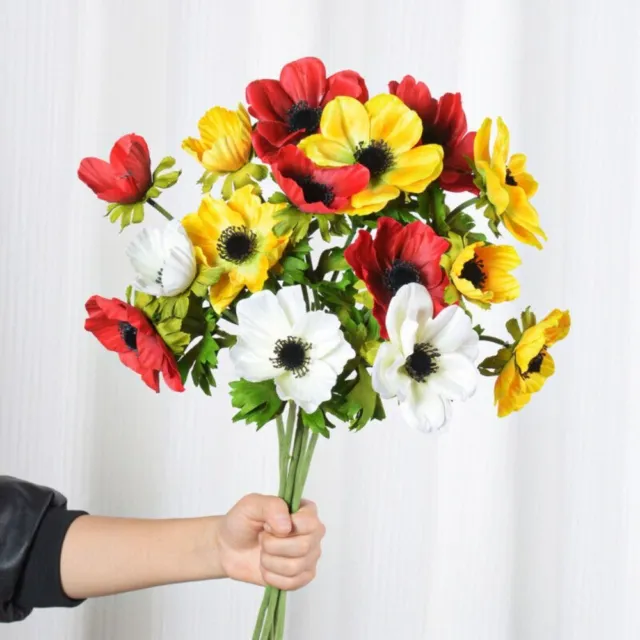 Toucher réel Anémones artificielles Fleurs Coloré Bouquets de mariage