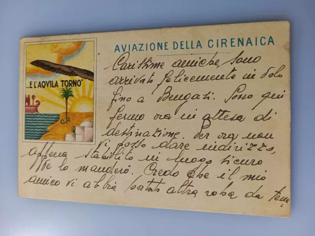 Cartolina Militare Coloniale  Aviazione Della Cirenaica    Regia Aeronautica Ww2