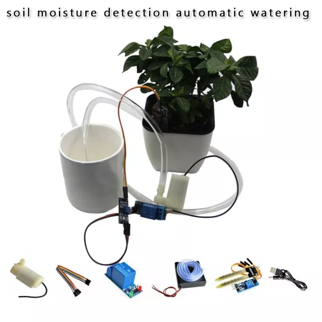 DIY Kit for Automatic Watering and Soil Moisture Detection with USB Power