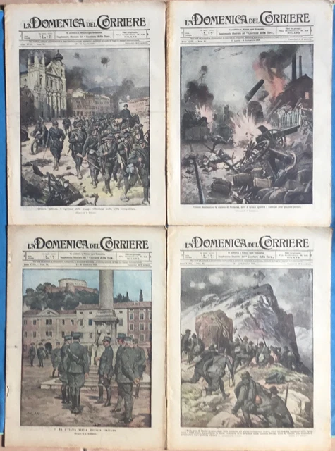Lotto 4 La Domenica Del Corriere 1916 N. 34-35-36-37  Gorizia Liberata