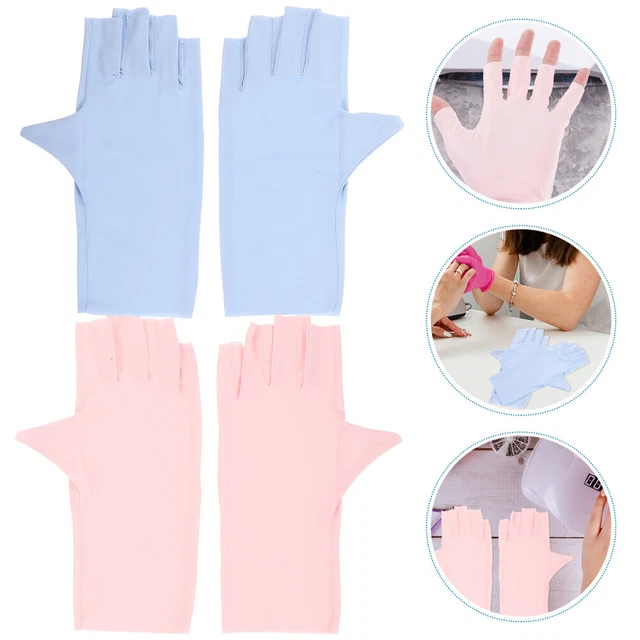 2 pares de guantes de uñas UV, salón, guantes de manicura anti-UV, protección UV,