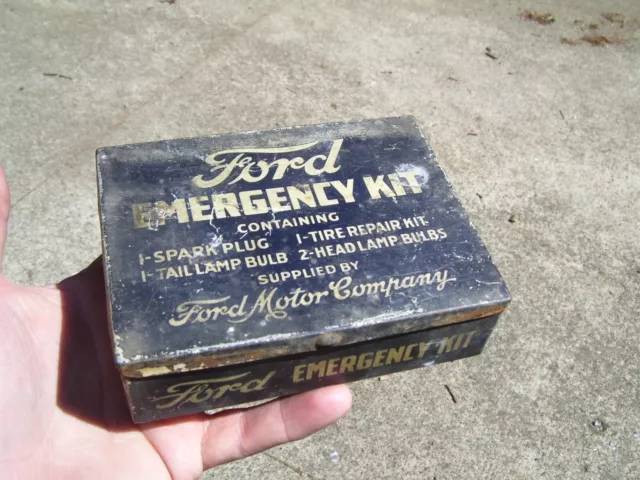 1930s Antique Ford auto tin box road bulb kit Vintage Chevy Ford Hot rat Rod 33 1930s Antique Ford auto tin box road bulb kit Vintage Chevy Ford Hot rat Rod 33