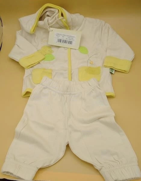 Completo Bambino/A  Felpa Manica Lunga E Pantaloncini  Cotone 100% Biologico