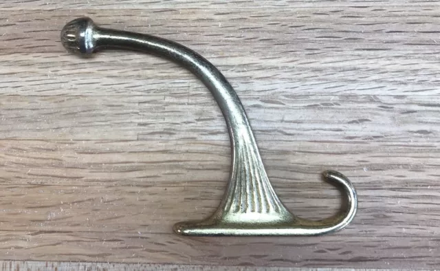 Coat Hook-  Vintage Brass - Large Double Hook