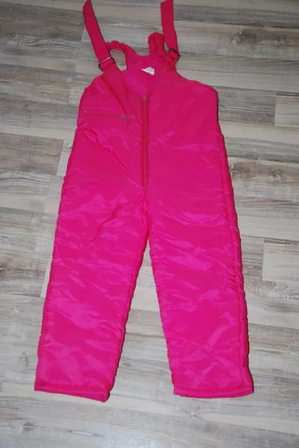 Pantalon salopette de ski enfant vintage 5 ans rose