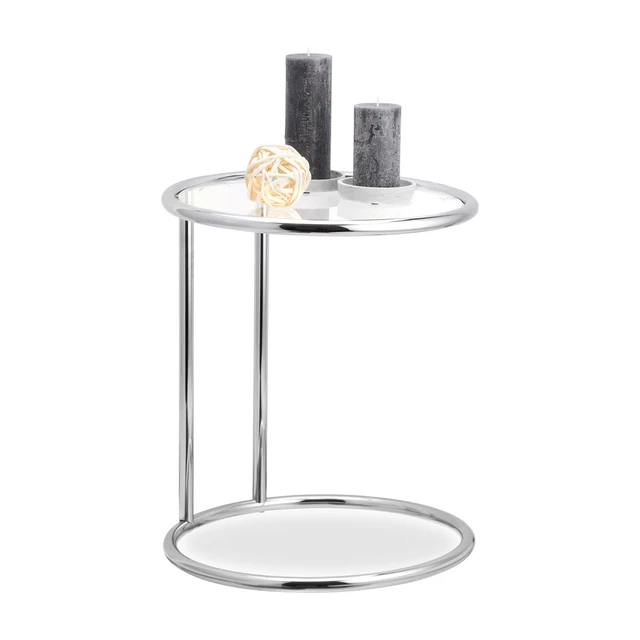 Mesa auxiliar redonda, Mesa decorativa cristal, Mesa sofá, Mesa baja, Mesa café