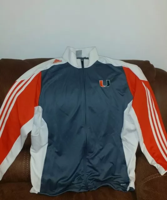 Adidas climacool miami hurricanes ncaa basketball football jacket size XL mens