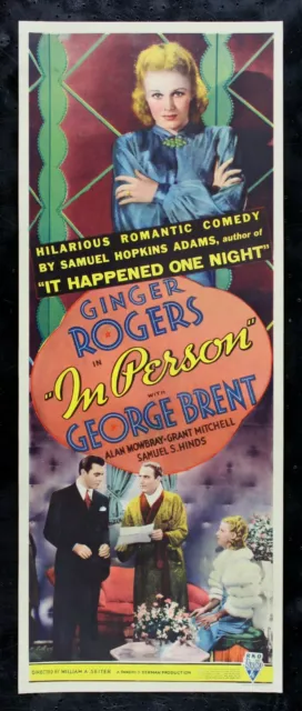 IN PERSON ✯ CineMasterpieces MOVIE POSTER RARE INSERT 1935 GINGER ROGERS