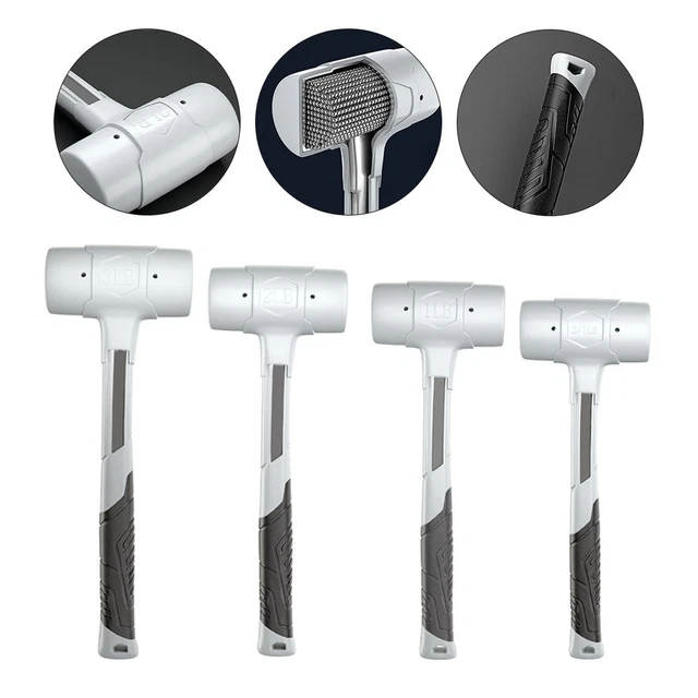 Lot De 3 Maillets En Caoutchouc 370g / 500g / 1200g – Manche Fibre De Verre – Idéal Maçonnerie, Carrelage & Bricolage
