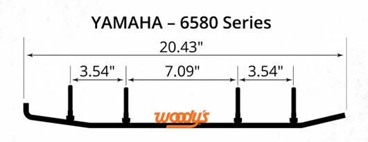Woody's RUY-6580 Standard Wear Rods, 2000-17 Yamaha Apex/FX Nytro/RS/SX/Vmax/etc