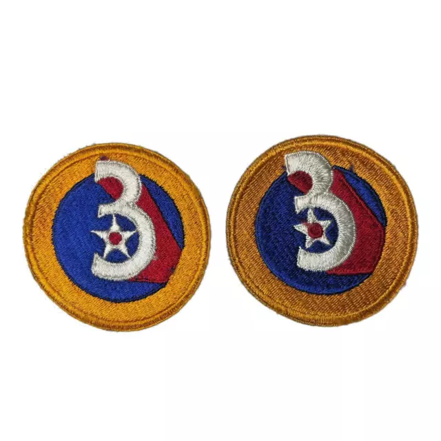 Lot (2) - World War II WW 2 WWII 3rd Air Force USAAF Insignia Badge Patch