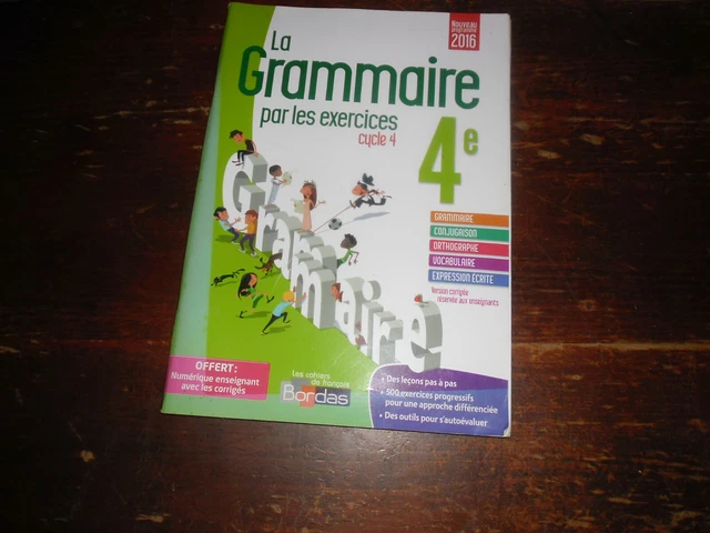 A VOIR !! ANCIEN MANUEL SCOLAIRE " LA GRAMMAIRE par les EXERCICES