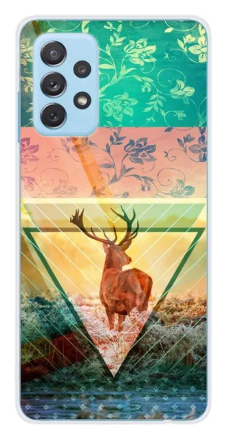 Coque en silicone imprimée compatible Samsung Galaxy A32 4G Cerf swag