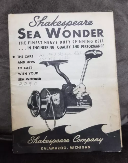 VINTAGE SHAKESPEARE SEA Wonder 2081A DA Fishing Spinning Reel USA. Works!  $10.50 - PicClick