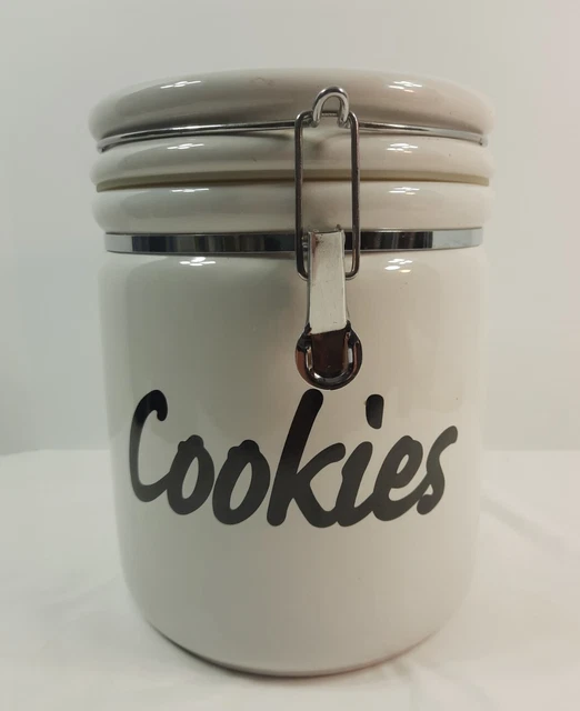 OGGI CERAMIC COOKIE Canister Cookie Jar airtight seal. Rustic Farmhouse