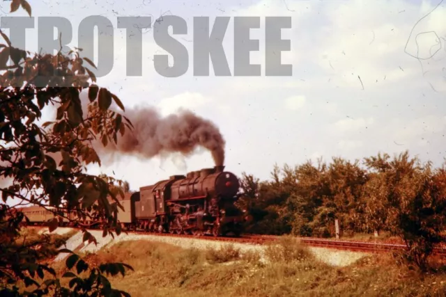 35mm Slide JZ Yugoslavia Railways Steam Loco 11 052 Vinkovci 1976 Original