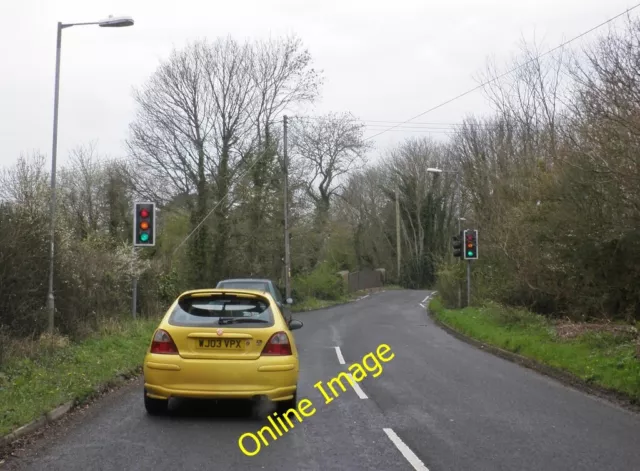 Photo 6x4 Traffic lights at Dene railway bridge cOTFORD ST LUKES  c2014