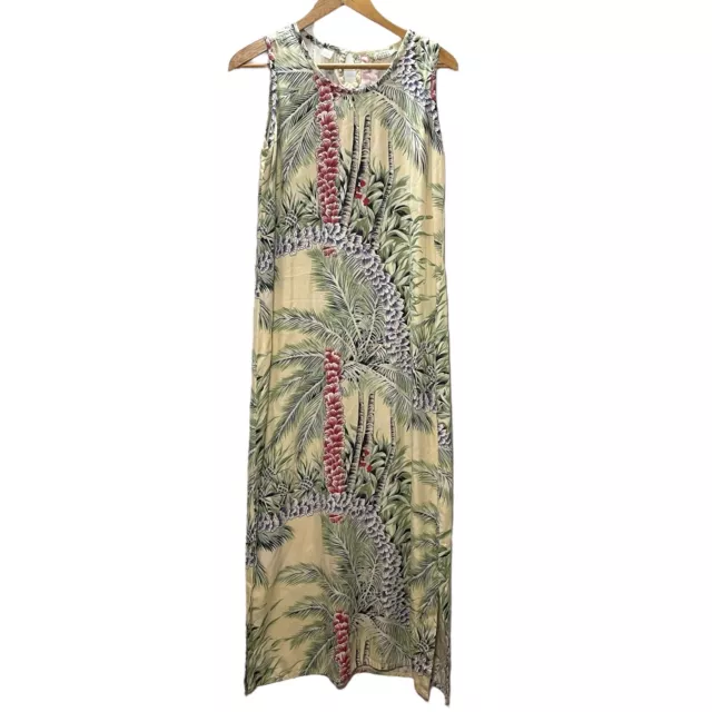 Tommy Bahama Dress Womens Large Silk Maxi 12/14 Floral Tropical *