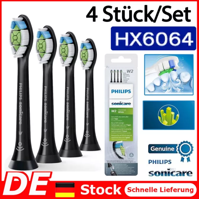 Philips Sonicare W2 HX6064/10 Optimal White Ersatzbürste Aufsteckbürste 4 Stück