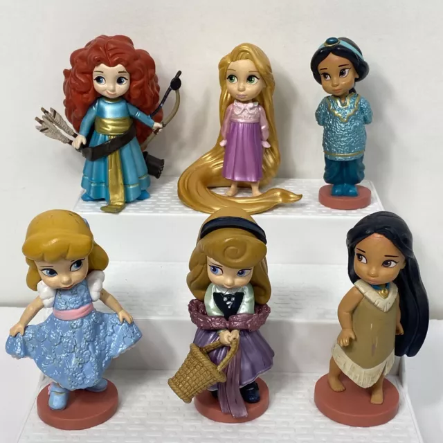 Lote de figuras de muñeca princesa Disney topper pastel Cenicienta Rapunzel jazmín aurora