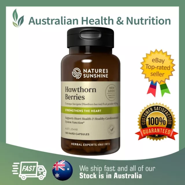 Nature's Sunshine Hawthorn Berries 100 Capsules + Free Same Day Shipping