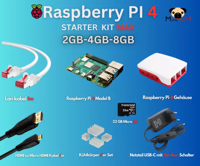 Raspberry Pi 4 Computer Modell B  2GB /4GB / 8GB Starter Max ✅🔥