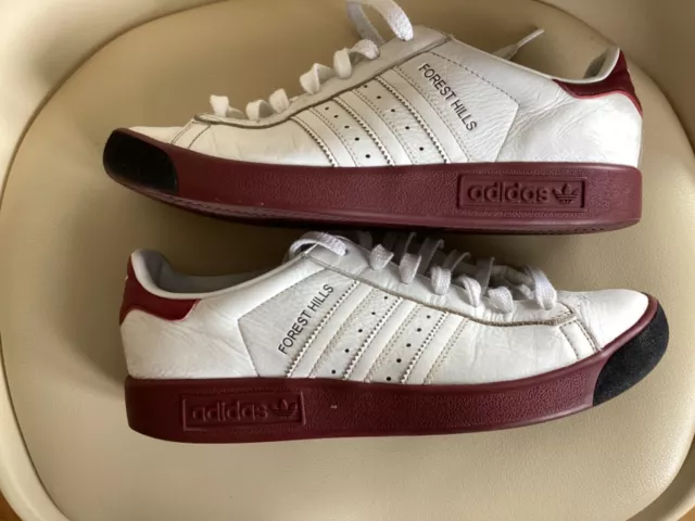 Adidas forest hills white burgundy outlet