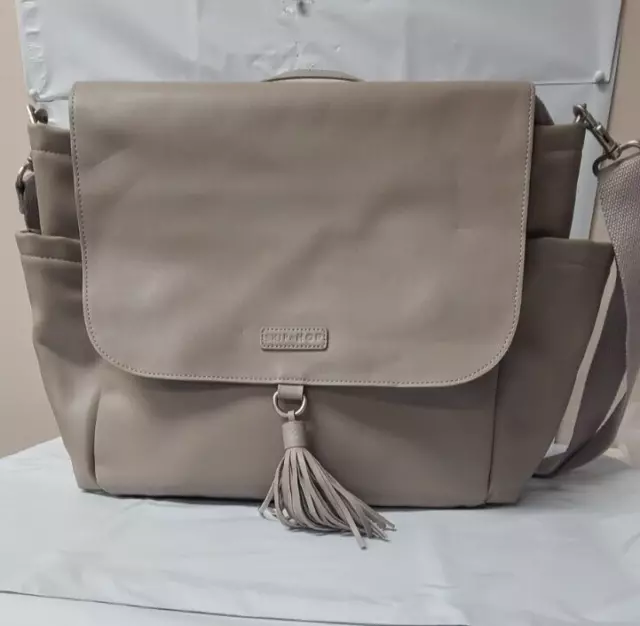 Skip & Hop Diaper Bag Grey Leather FREE SHIPPING