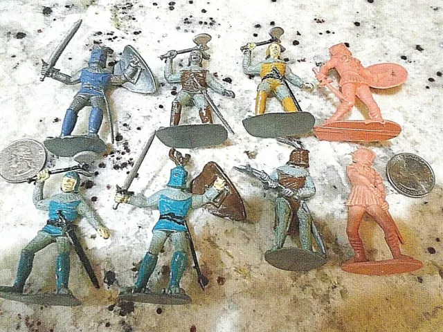 1960's TIMPO of England (8) MEDIEVAL KNIGHTS SOLDIER lot-You paint it set !