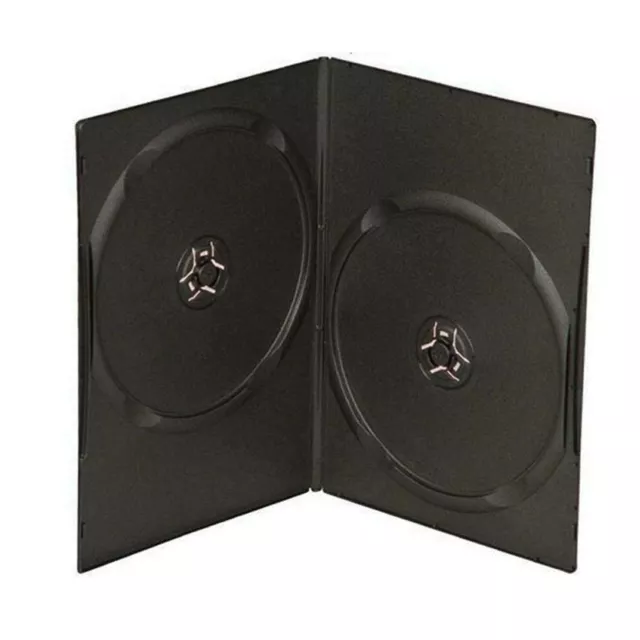 Maxtek 7mm Slim Black Double CD/DVD Case, 50 Pieces Pack.